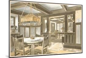 Interior of Craftsman House-null-Mounted Art Print