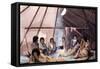 Interior of Cree Indian Tent, 1823-John Franklin-Framed Stretched Canvas