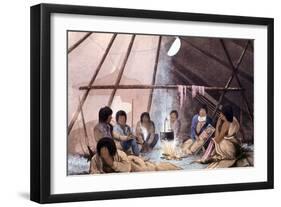 Interior of Cree Indian Tent, 1823-John Franklin-Framed Giclee Print