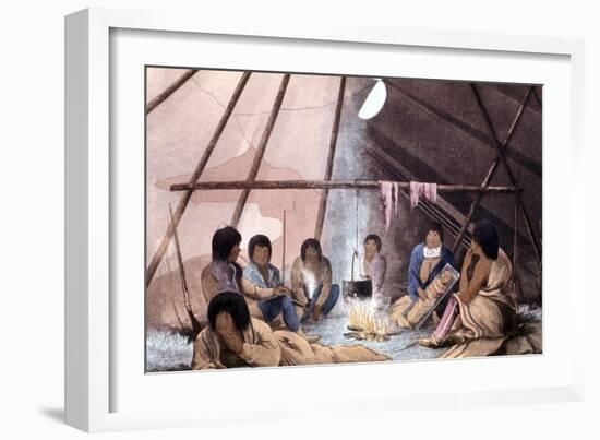 Interior of Cree Indian Tent, 1823-John Franklin-Framed Giclee Print