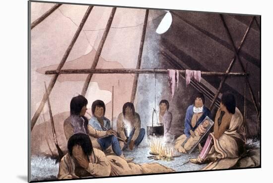 Interior of Cree Indian Tent, 1823-John Franklin-Mounted Giclee Print