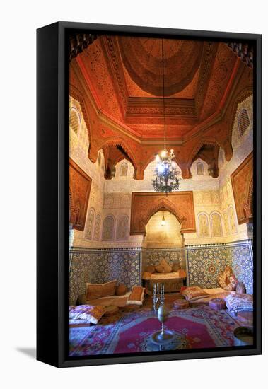 Interior of Dar Jamai Museum, Meknes, Morocco, North Africa-Neil Farrin-Framed Stretched Canvas