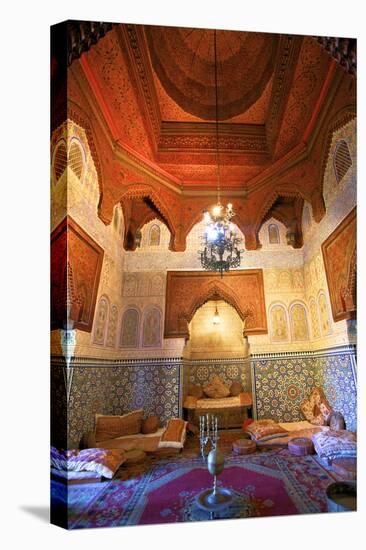 Interior of Dar Jamai Museum, Meknes, Morocco, North Africa-Neil Farrin-Stretched Canvas