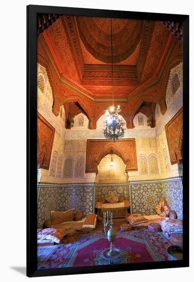 Interior of Dar Jamai Museum, Meknes, Morocco, North Africa-Neil Farrin-Framed Photographic Print