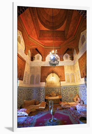 Interior of Dar Jamai Museum, Meknes, Morocco, North Africa-Neil Farrin-Framed Premium Photographic Print