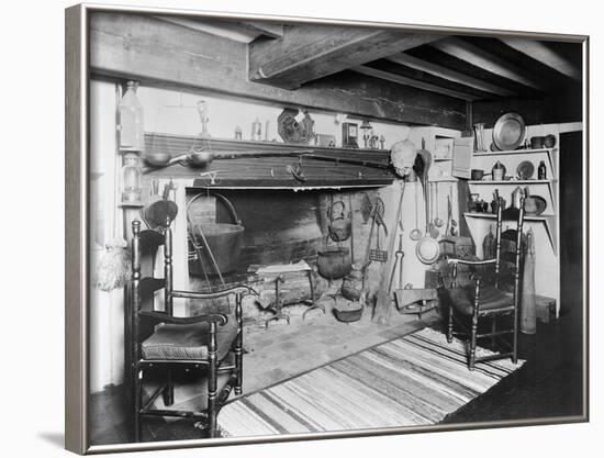 Interior of Early American Furnished Kitchen-null-Framed Photographic Print