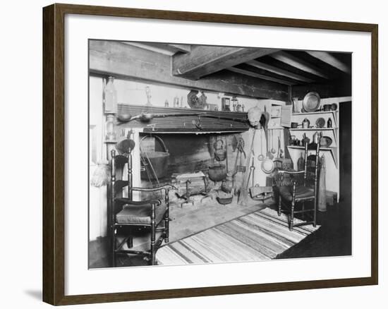 Interior of Early American Furnished Kitchen-null-Framed Photographic Print