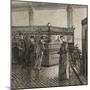 Interior of Early Bank with Customers-null-Mounted Giclee Print