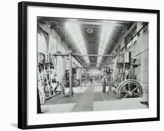 Interior of Engine the House at Crossness Sewage Treatment Works, London, 1894-null-Framed Photographic Print