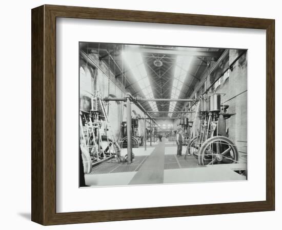 Interior of Engine the House at Crossness Sewage Treatment Works, London, 1894-null-Framed Photographic Print