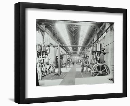 Interior of Engine the House at Crossness Sewage Treatment Works, London, 1894-null-Framed Photographic Print