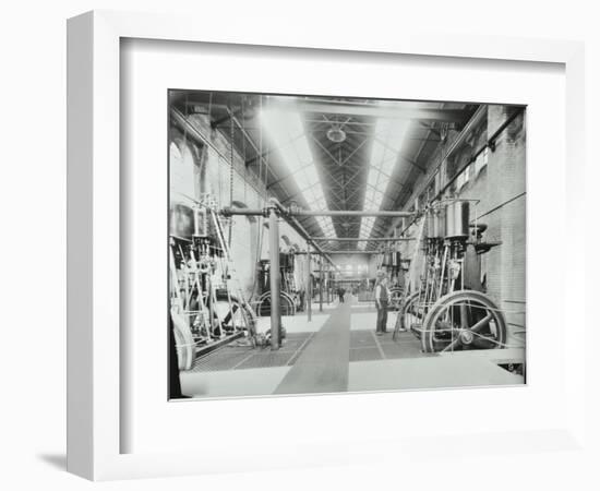 Interior of Engine the House at Crossness Sewage Treatment Works, London, 1894-null-Framed Photographic Print