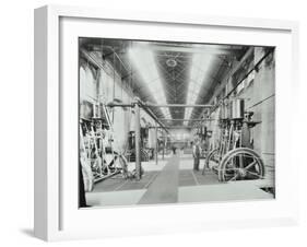 Interior of Engine the House at Crossness Sewage Treatment Works, London, 1894-null-Framed Photographic Print