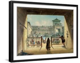 Interior of Fort Laramie, 1858-60-Alfred Jacob Miller-Framed Giclee Print