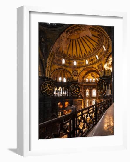 Interior of Hagia Sofia (Aya Sofya), Sultanahmet, Istanbul, Turkey-Ben Pipe-Framed Photographic Print