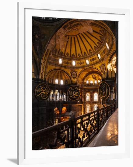 Interior of Hagia Sofia (Aya Sofya), Sultanahmet, Istanbul, Turkey-Ben Pipe-Framed Photographic Print