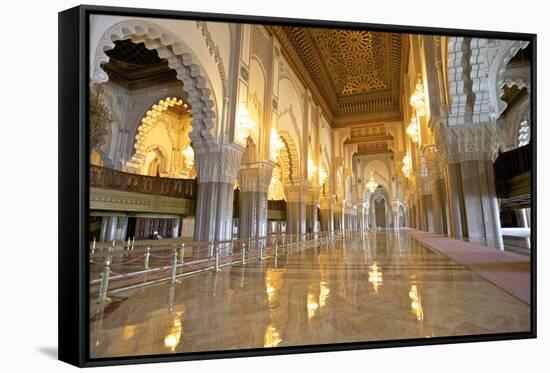 Interior of Hassan Ll Mosque, Casablanca, Morocco, North Africa, Africa-Neil Farrin-Framed Stretched Canvas