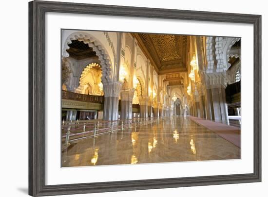 Interior of Hassan Ll Mosque, Casablanca, Morocco, North Africa, Africa-Neil Farrin-Framed Photographic Print