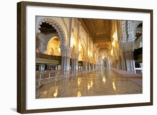 Interior of Hassan Ll Mosque, Casablanca, Morocco, North Africa, Africa-Neil Farrin-Framed Photographic Print