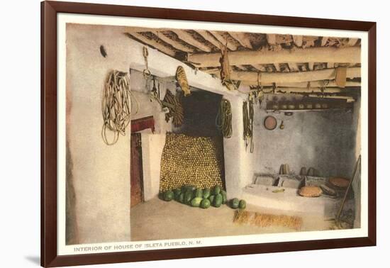 Interior of House, Isleta Pueblo, New Mexico-null-Framed Art Print