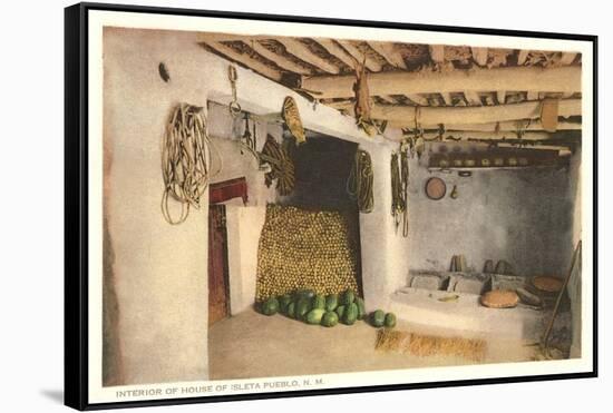 Interior of House, Isleta Pueblo, New Mexico-null-Framed Stretched Canvas