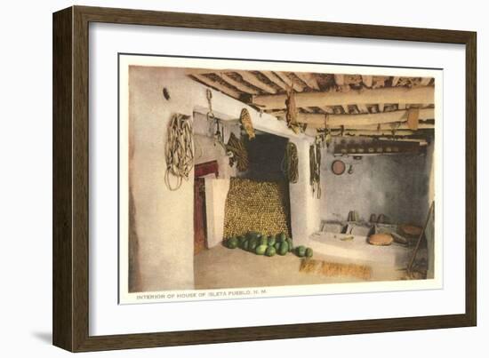 Interior of House, Isleta Pueblo, New Mexico-null-Framed Art Print