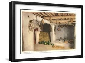 Interior of House, Isleta Pueblo, New Mexico-null-Framed Art Print