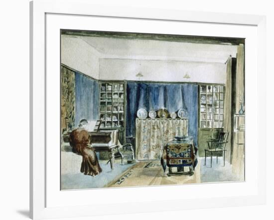 Interior of Kelmscott Manor (W/C on Paper)-William Morris-Framed Giclee Print