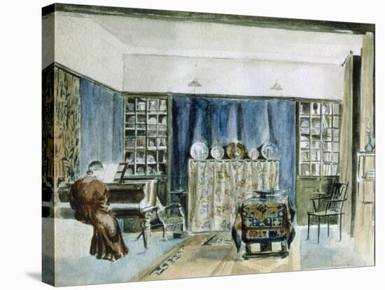 Interior of Kelmscott Manor (W/C on Paper)-William Morris-Stretched Canvas