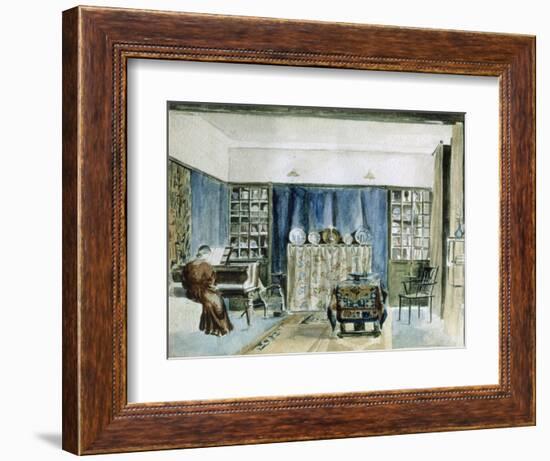 Interior of Kelmscott Manor (W/C on Paper)-William Morris-Framed Giclee Print
