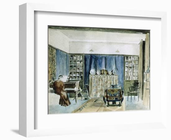 Interior of Kelmscott Manor (W/C on Paper)-William Morris-Framed Giclee Print