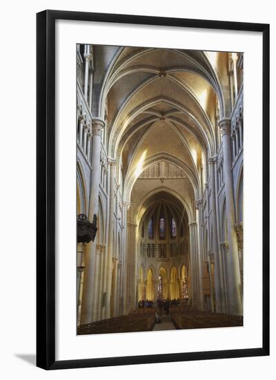 Interior of Lausanne Cathedral, Lausanne, Vaud, Switzerland, Europe-Ian Trower-Framed Photographic Print