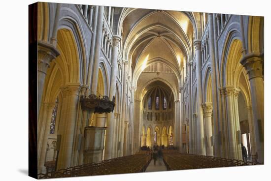 Interior of Lausanne Cathedral, Lausanne, Vaud, Switzerland, Europe-Ian Trower-Stretched Canvas