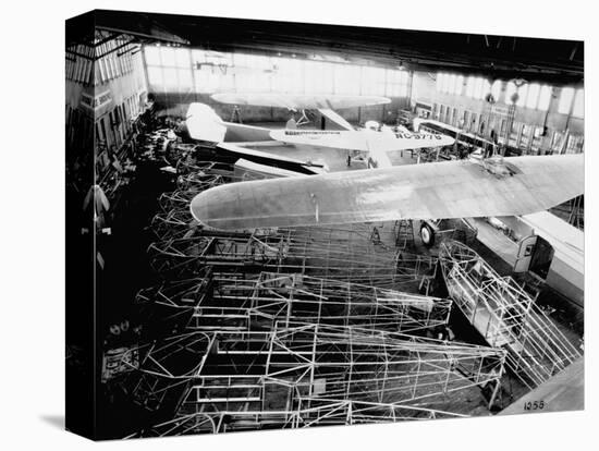 Interior of Main Hangar at Fokker Aircraft Corporation-null-Stretched Canvas