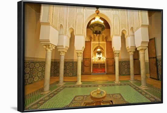 Interior of Mausoleum of Moulay Ismail, Meknes, Morocco, North Africa, Africa-Neil-Framed Photographic Print