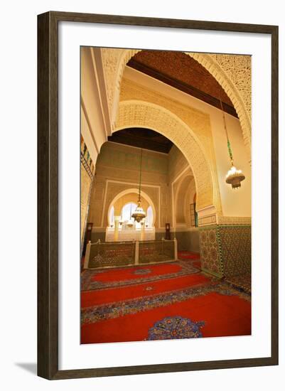 Interior of Mausoleum of Moulay Ismail, Meknes, Morocco, North Africa, Africa-Neil-Framed Photographic Print