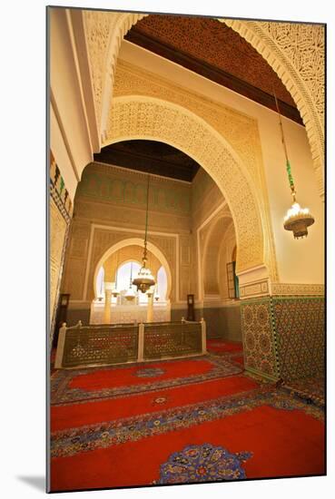 Interior of Mausoleum of Moulay Ismail, Meknes, Morocco, North Africa, Africa-Neil-Mounted Photographic Print