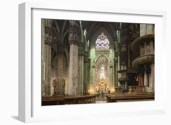 Interior of Milan Cathedral, Piazza Duomo, Milan, Lombardy, Italy, Europe-Ben Pipe-Framed Photographic Print