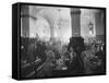 Interior of Munich Beer Hall, People Sitting at Long Tables, Toasting-Ralph Crane-Framed Stretched Canvas
