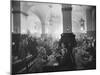 Interior of Munich Beer Hall, People Sitting at Long Tables, Toasting-Ralph Crane-Mounted Photographic Print