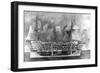 Interior of Nelson's Flagship, H.M.S. Victory at Trafalgar-null-Framed Art Print