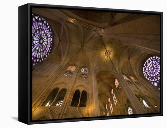 Interior of Notre Dame Cathedral, Paris, France-Jim Zuckerman-Framed Stretched Canvas