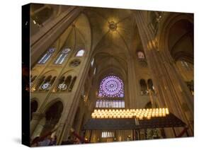 Interior of Notre Dame Cathedral, Paris, France-Jim Zuckerman-Stretched Canvas