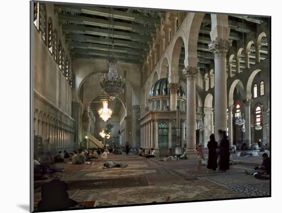 Interior of Omayad Mosque in the Old City, Damascus, Syria, Middle East-Nigel Blythe-Mounted Photographic Print