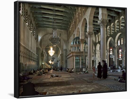 Interior of Omayad Mosque in the Old City, Damascus, Syria, Middle East-Nigel Blythe-Framed Photographic Print