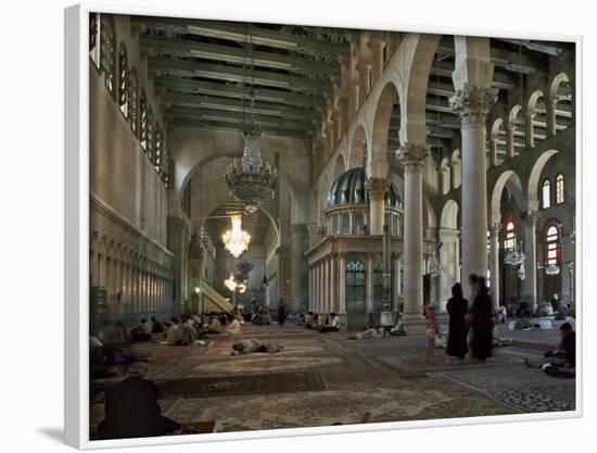 Interior of Omayad Mosque in the Old City, Damascus, Syria, Middle East-Nigel Blythe-Framed Photographic Print