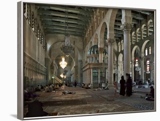 Interior of Omayad Mosque in the Old City, Damascus, Syria, Middle East-Nigel Blythe-Framed Photographic Print