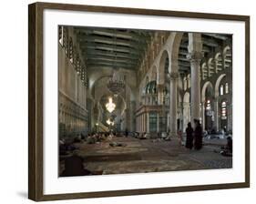 Interior of Omayad Mosque in the Old City, Damascus, Syria, Middle East-Nigel Blythe-Framed Photographic Print