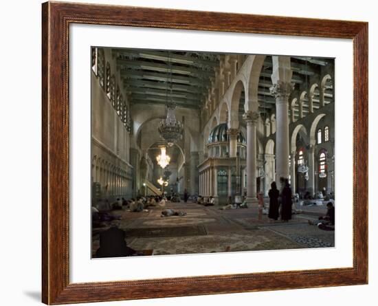 Interior of Omayad Mosque in the Old City, Damascus, Syria, Middle East-Nigel Blythe-Framed Photographic Print