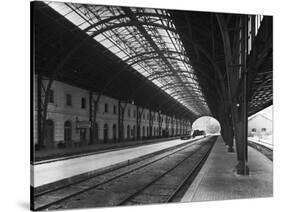 Interior of Portbou Railway Station-null-Stretched Canvas